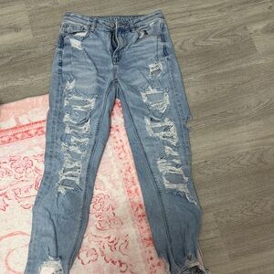 American Eagle Outfitters Ripped Light Blue Skinny Jeans